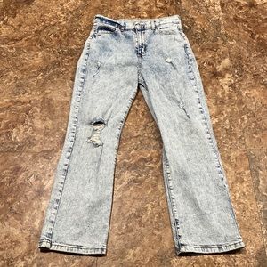 3/$16 Art Class Jeans 14 Kids Acid Washed Distressed High Rise Adjustable Waist